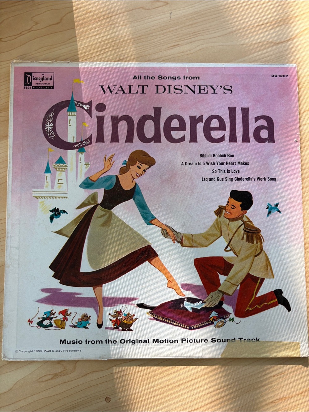 Vintage Walt Disney's Cinderella Disneyland, DQ-1207 LP, Album